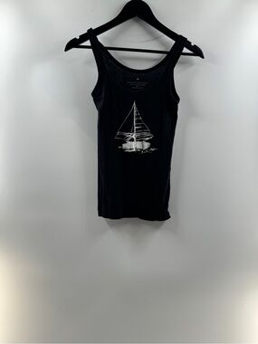 Banana Republic Black Sailboat Graphic Tank Top – Women's Size 4 Cotton Blend